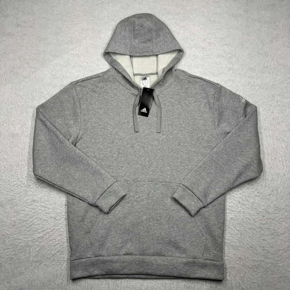 NWT Adidas Fleece Hoodie Hooded Sweater Gray Men's Size Medium